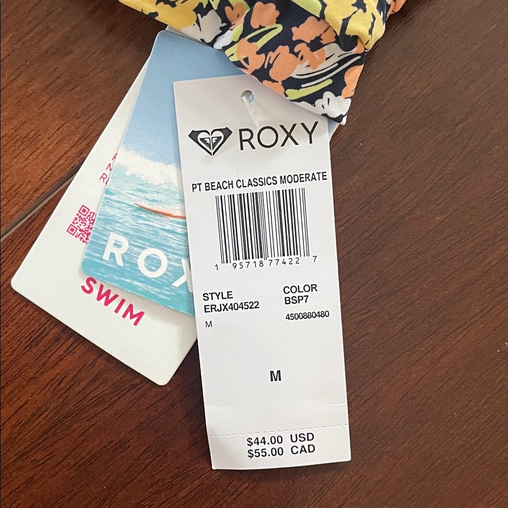 🏄‍♀️ Roxy Beach Classics Floral Moderate Bikini Bottom | Size M | NWT - Picture 2 of 7